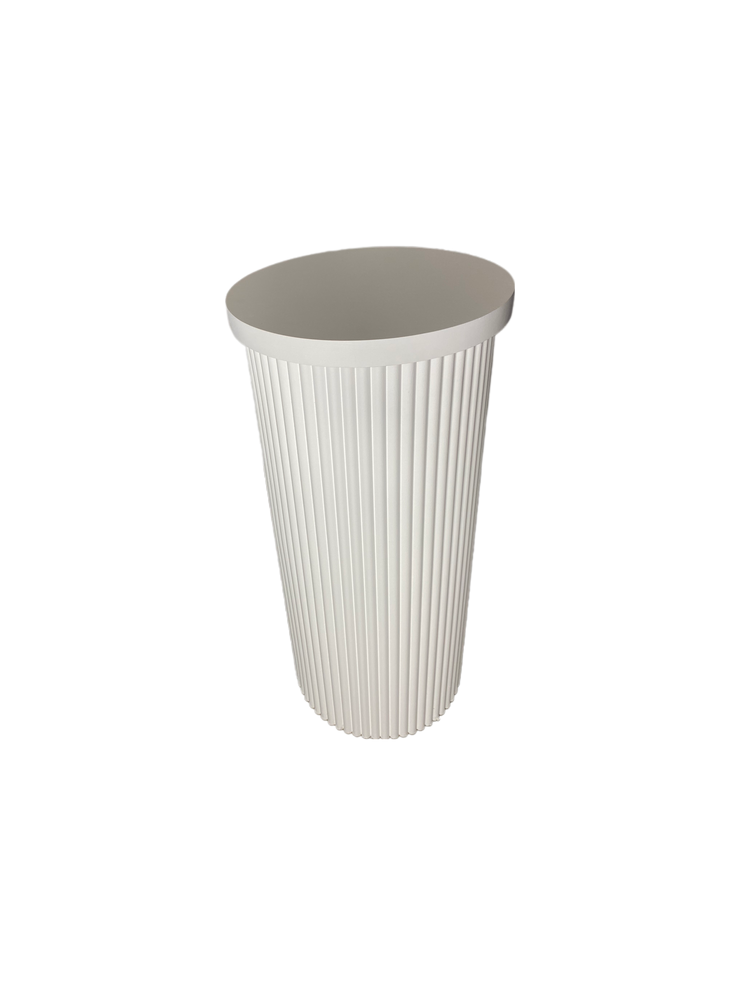 Round Ripple Plinth: A circular pedestal featuring an elegant ripple pattern, ideal for showcasing centerpieces and decorative items